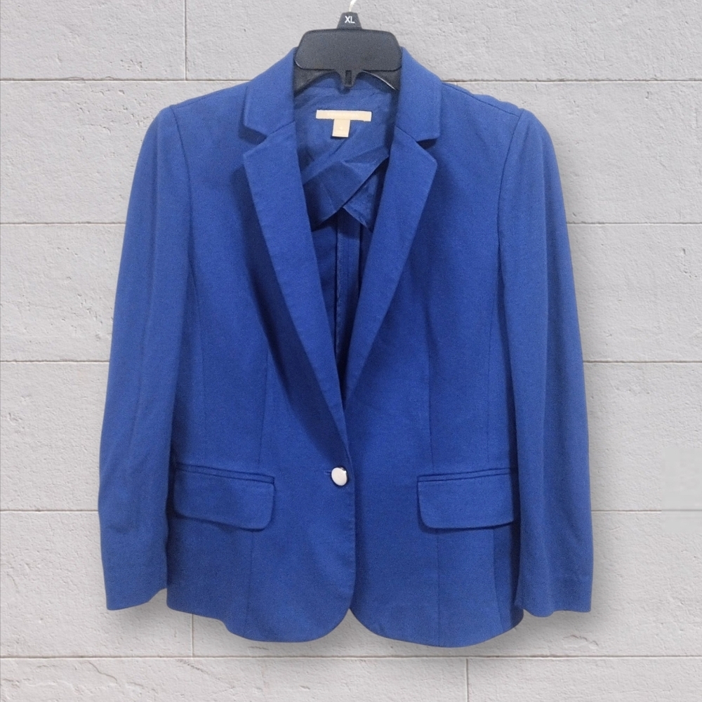 Banana Republic Royal Blue Single-Button Blazer Size 4 - Picture 2 of 8
